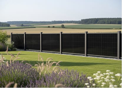 falagotti Solarzaun Puristica am Feldrand