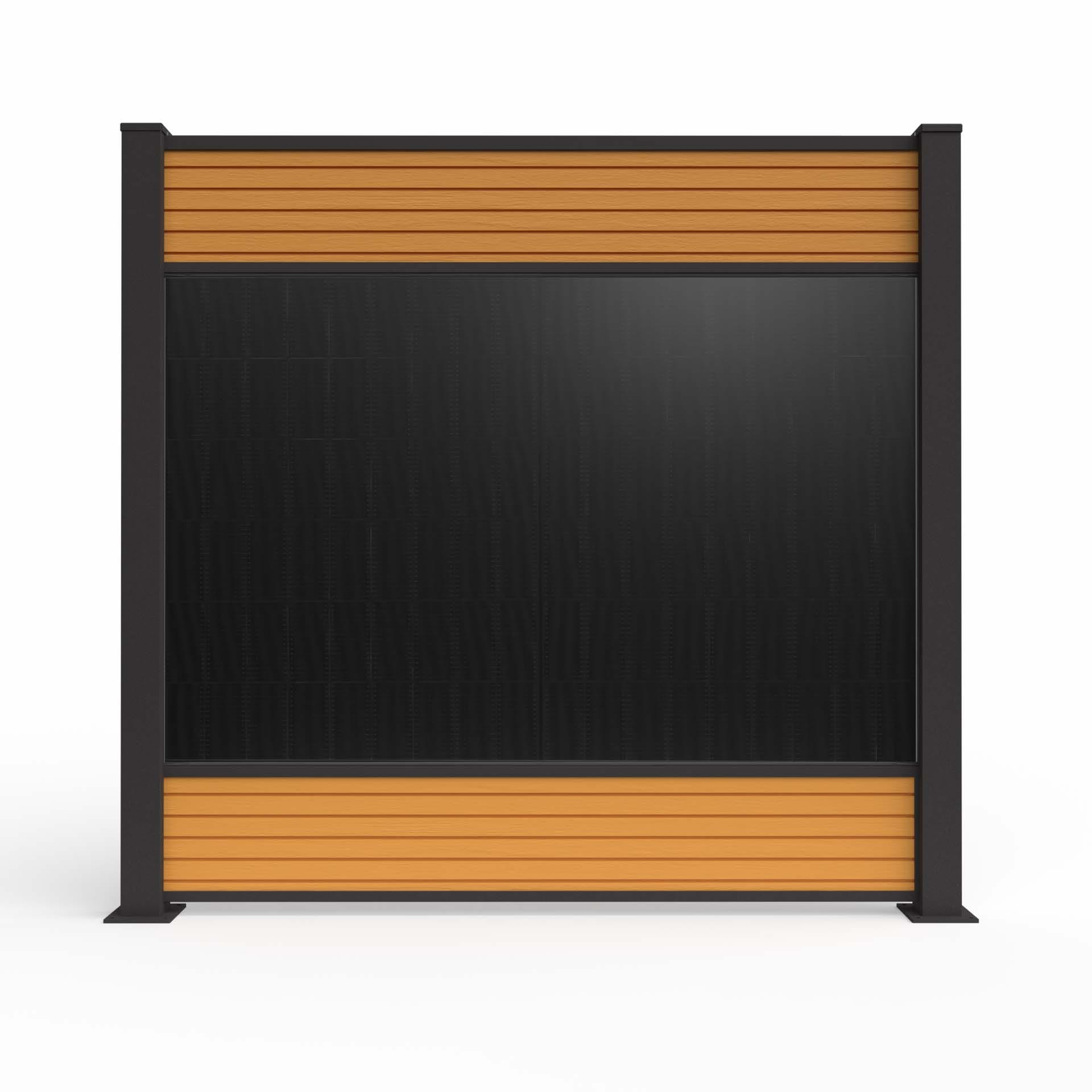 WPC Profil Teak – Farbmuster Teakholz-Optik für Solarzaun ELEGANZA