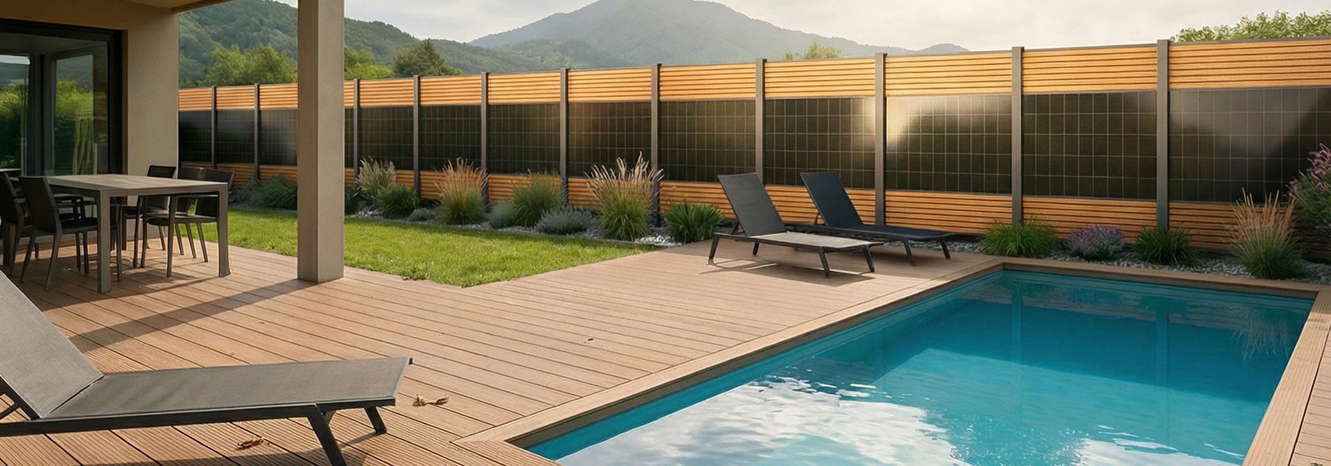 Solarzaun am Pool