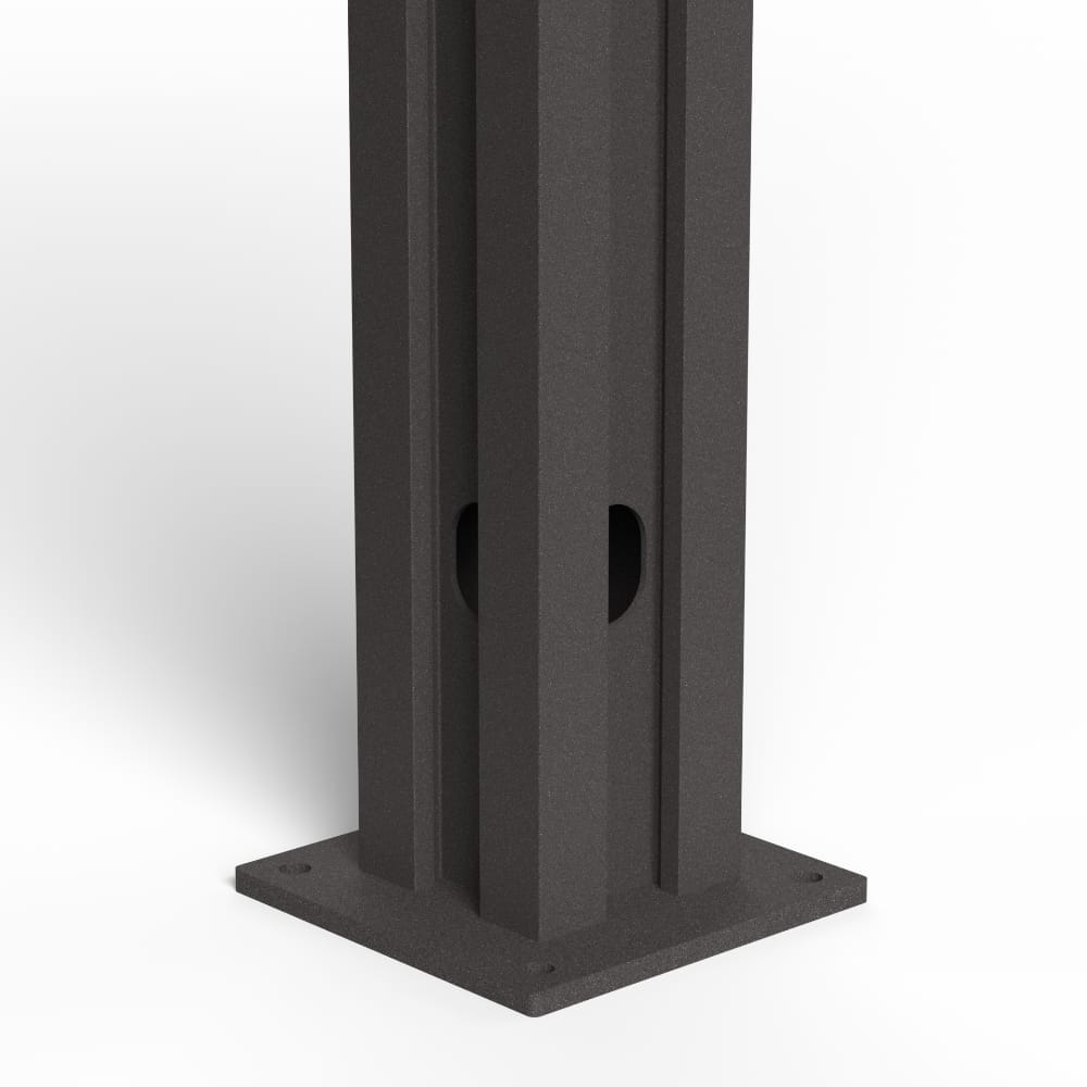 falagotti Eckpfosten mit Fußplatte aus pulverbeschichtetem Aluminium in Anthrazit