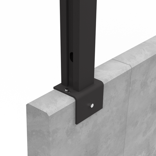 L-Stein Fußplatte Ansicht 3 – Seitenansicht Montageplatte